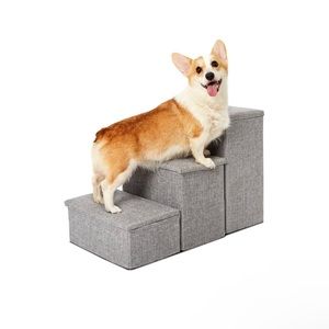 Dog Stairs with Storage and Adjustable Steps
